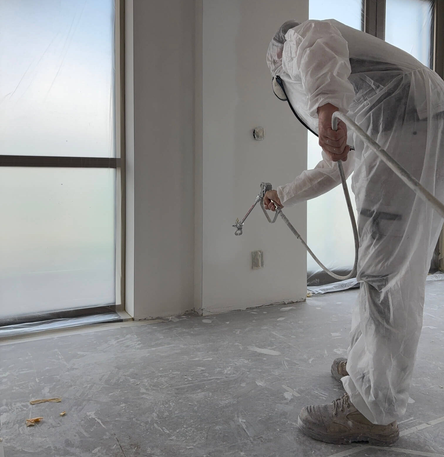 Spuitwerk afbouw scheepers in nieuwbouw appartement in Eindhoven